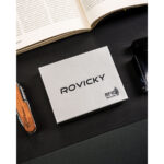 Elegancka banknotówka męska ze skóry naturalnej w czarnym kolorze - Rovicky-8