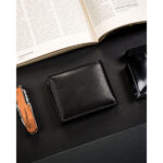 Poziome, czarne etui na karty ze skóry naturalnej zapakowane w eleganckie pudełko - 4U Cavaldi-4