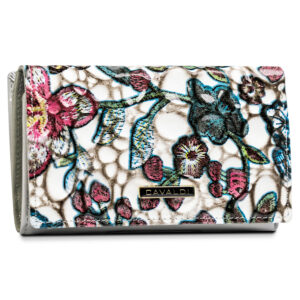 Pojemny portfel damski w kwiaty zamykany na zatrzask - 4U Cavaldi-1