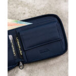 Granatowy portfel męski z modnym, geometrycznym wzorem, zamykany suwakiem - Peterson-8