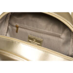 Złoty pikowany błyszczący plecak damski ze skóry ekologicznej mały Peterson-10