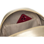 Złoty pikowany błyszczący plecak damski ze skóry ekologicznej mały Peterson-11