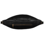 Klasyczna czarna saszetka damska nerka na biodra na ramię lub przez ramię crossbody eko skóra Peterson-6