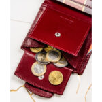 Czerwony, skórzany portfel damski z systemem RFID - Peterson-8