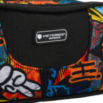 Pojemny piórnik szkolny z poliestru ze wzorem imitującym graffiti, zapinany suwakami - Peterson-4