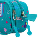 Dwukomorowy piórnik szkolny z poliestru, ozdobiony wzorem w kotki - Peterson-6