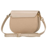 Beżowa listonoszka damska w kształcie podkówki zamykana klipsem magnetycznym - Peterson-3