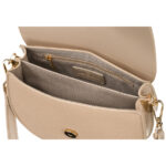 Beżowa listonoszka damska w kształcie podkówki zamykana klipsem magnetycznym - Peterson-6