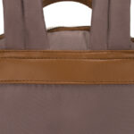 Dwukomorowy plecak damski z poliestru w beżowym kolorze - Peterson-16