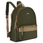 Zielony, miejski plecak damski z poliestru zamykany suwakami - Peterson-1