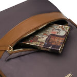 Szary, miejski plecak damski z poliestru zamykany suwakami - Peterson-16