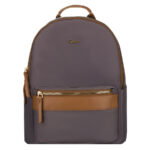 Szary, miejski plecak damski z poliestru zamykany suwakami - Peterson-4