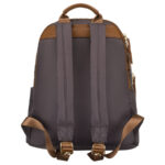 Szary, miejski plecak damski z poliestru zamykany suwakami - Peterson-8