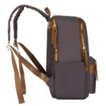 Szary, miejski plecak damski z poliestru zamykany suwakami - Peterson-7