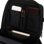 Granatowy plecak podróżny z poliestru z miejscem na laptopa, zawieszony na regulowanych szelkach - Peterson-27