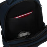 Granatowy plecak podróżny z poliestru z miejscem na laptopa, zawieszony na regulowanych szelkach - Peterson-28