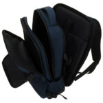 Granatowy plecak podróżny z poliestru z miejscem na laptopa, zawieszony na regulowanych szelkach - Peterson-11