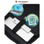 Granatowy plecak podróżny z poliestru z miejscem na laptopa, zawieszony na regulowanych szelkach - Peterson-29