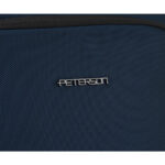 Granatowy plecak podróżny z poliestru z miejscem na laptopa, zawieszony na regulowanych szelkach - Peterson-30