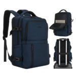 Granatowy plecak podróżny z poliestru z miejscem na laptopa, zawieszony na regulowanych szelkach - Peterson-1
