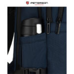 Granatowy plecak podróżny z poliestru z miejscem na laptopa, zawieszony na regulowanych szelkach - Peterson-33