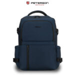 Granatowy plecak podróżny z poliestru z miejscem na laptopa, zawieszony na regulowanych szelkach - Peterson-3
