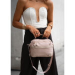 Różowa listonoszka damska z nylonu zamykana suwakiem - Peterson-8