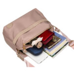 Różowa listonoszka damska z nylonu zamykana suwakiem - Peterson-22