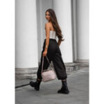 Różowa listonoszka damska z nylonu zamykana suwakiem - Peterson-15