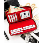 Lakierowany portfel w typie piórnika ze skóry naturalnej w czerwonym kolorze zamykany na suwak - Rovicky-6