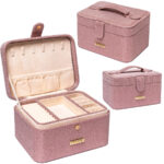 Różowa szkatułka na biżuterię zamykana zamkiem magnetycznym - Peterson-1