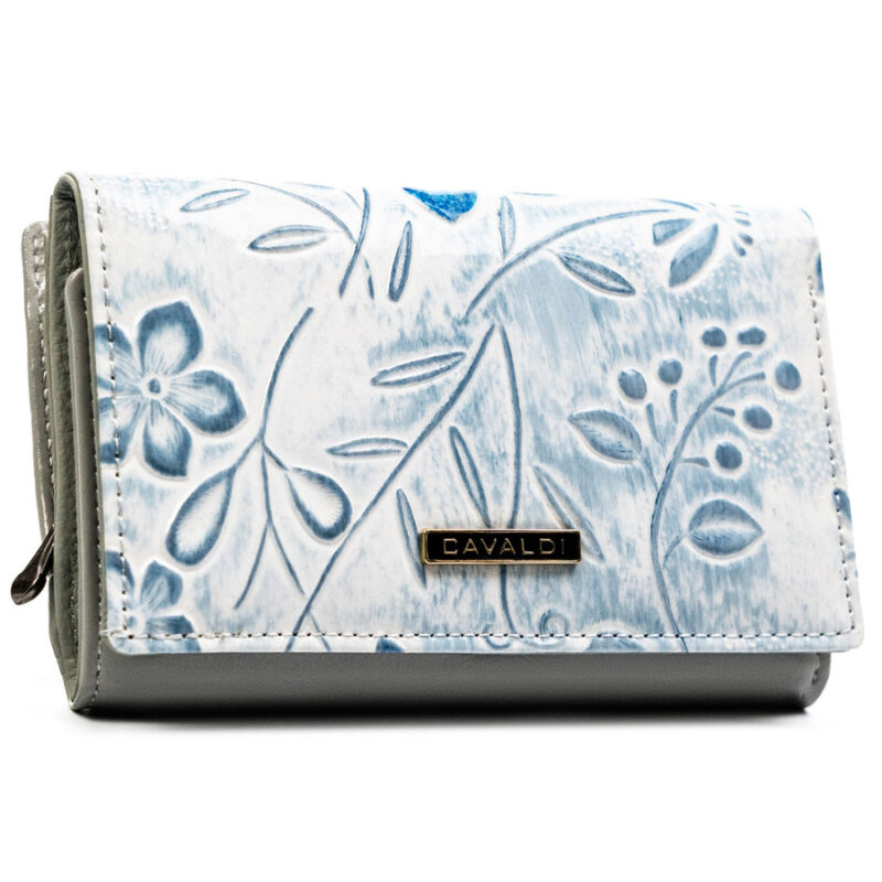 Pojemny portfel damski w kwiaty zamykany na zatrzask - 4U Cavaldi-1 Pojemny portfel damski w kwiaty zamykany na zatrzask - 4U Cavaldi-1