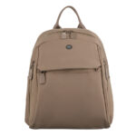 Mały, beżowy plecak damski wykonany z poliestru - Peterson-2