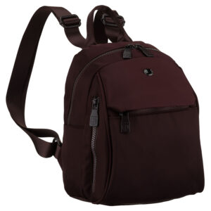 Bordowy, miejski plecak damski wykonany z poliestru - Peterson-1