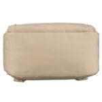 Mały plecak damski wykonany z poliestru w kolorze ecru, jednokomorowy z kieszenią zewnętrzną - Peterson-11