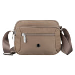 Listonoszka damska z poliestru w ciemnobeżowym kolorze, dwukomorowa - Peterson-2