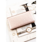 Duży, beżowy portfel damski ze skóry ekologicznej wyposażony w system RFID - Rovicky-5